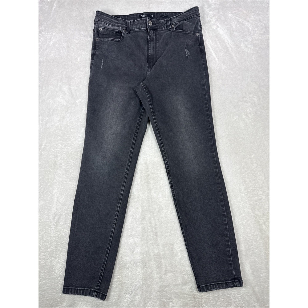 House Brand Denim Jeans Skinny Med Wash Distressed Women's Size 30X27 Stretch